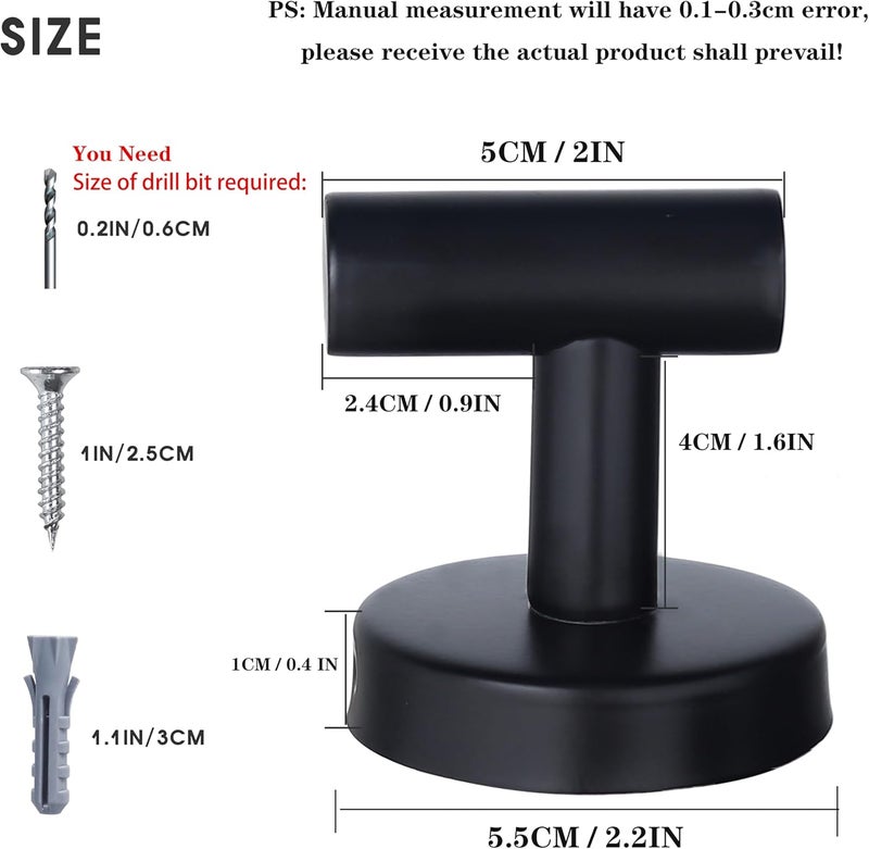 Homagic 2 Pack Bathroom Towel Hooks Wall Mount Hooks Matte Black Towel Racks Coat Hooks, Heavy Duty Robe Hook Holder for Kitchen Garage Home Hotel Office Cabinet - Image 5